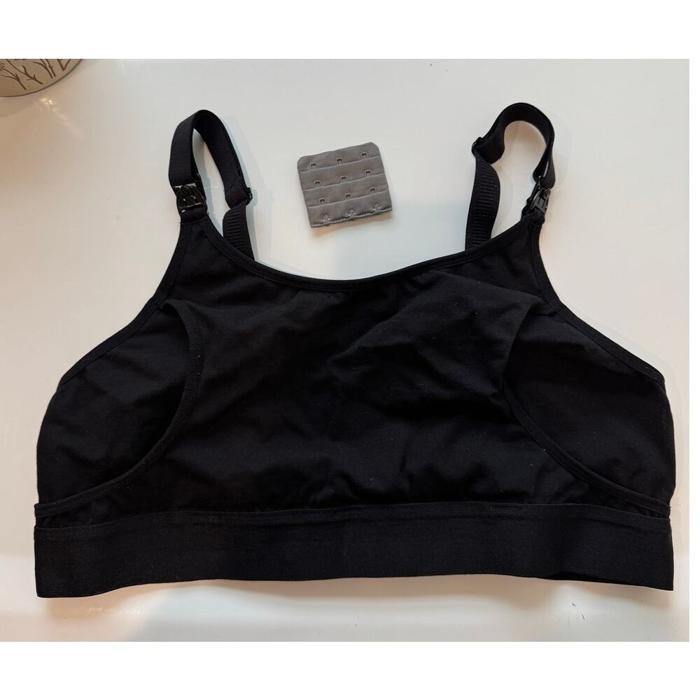Women's Nursing Pumping‎ Bra Breastfeeding Soft Black Adjustable Dual Medium